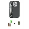 MARSİLYAN™- iPhone 16 Pro Max Kılıf Zirve Modern Prime - Siyah Joko Magic 5D Hayalet Cam + Çöl Titanyum Raze Metal Kamera Lens