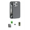 MARSİLYAN™- iPhone 16 Pro Max Kılıf Zirve Modern Prime - Siyah Joko Magic 5D Hayalet Cam + Raze Metal Kamera Lens - SH