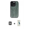 MARSİLYAN™- iPhone 16 Pro Max Kılıf Zirve Yansıma Serisi - Şeffaf Pasifik Cam Ekran Koruyucu + PVD Metal Kamera Lens - SH