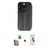 MARSİLYAN™- iPhone 16 Pro Max Kılıf Zirve Yansıma Serisi - Şeffaf Pasifik Cam Ekran Koruyucu + Raze Metal Kamera Lens - CLTM