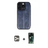 MARSİLYAN™- iPhone 16 Pro Max Kılıf Zirve Yansıma Serisi - Siyah 360 Mat Full Body Arka Koruyucu + PVD Metal Kamera Lens - GD