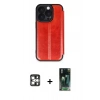 MARSİLYAN™- iPhone 16 Pro Max Kılıf Zirve Yansıma Serisi - Siyah 360 Mat Full Body Arka Koruyucu + Gümüş PVD Metal Kamera Lens