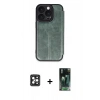 MARSİLYAN™- iPhone 16 Pro Max Kılıf Zirve Yansıma Serisi - Siyah 360 Mat Full Body Arka Koruyucu + Siyah PVD Metal Kamera Lens