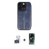 MARSİLYAN™- iPhone 16 Pro Max Kılıf Zirve Yansıma Serisi - Siyah 360 Mat Full Body Arka Koruyucu + Titanyum Gri Bilvis Titan Kamera Lens