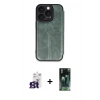 MARSİLYAN™- iPhone 16 Pro Max Kılıf Zirve Yansıma Serisi - Siyah 360 Mat Full Body Arka Koruyucu + Titanyum Gri Bilvis Titan Kamera Lens