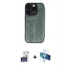 MARSİLYAN™- iPhone 16 Pro Max Kılıf Zirve Yansıma Serisi - Siyah 3D Antistatik Cam Ekran Koruyucu + Bilvis Titan Kamera Lens - TMGI