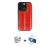 MARSİLYAN™- iPhone 16 Pro Max Kılıf Zirve Yansıma Serisi - Siyah 3D Antistatik Cam Ekran Koruyucu + Pers Alüminyum Kamera Lens - GS