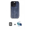 MARSİLYAN™- iPhone 16 Pro Max Kılıf Zirve Yansıma Serisi - Siyah 3D Antistatik Cam Ekran Koruyucu + PVD Metal Kamera Lens - SH