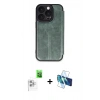 MARSİLYAN™- iPhone 16 Pro Max Kılıf Zirve Yansıma Serisi - Siyah 3D Antistatik Cam Ekran Koruyucu + Raze Metal Kamera Lens - BZ