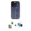 MARSİLYAN™- iPhone 16 Pro Max Kılıf Zirve Yansıma Serisi - Siyah 3D Antistatik Cam Ekran Koruyucu + Raze Metal Kamera Lens - CLTM