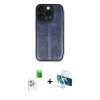 MARSİLYAN™- iPhone 16 Pro Max Kılıf Zirve Yansıma Serisi - Siyah 3D Antistatik Cam Ekran Koruyucu + Raze Metal Kamera Lens - BZ