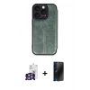 MARSİLYAN™- iPhone 16 Pro Max Kılıf Zirve Yansıma Serisi - Siyah 3D Antistatik Hayalet Cam Ekran Koruyucu + Bilvis Titan Kamera Lens - GS