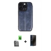 MARSİLYAN™- iPhone 16 Pro Max Kılıf Zirve Yansıma Serisi - Siyah 3D Antistatik Hayalet Cam Ekran Koruyucu + Raze Metal Kamera Lens - SH