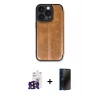 MARSİLYAN™- iPhone 16 Pro Max Kılıf Zirve Yansıma Serisi - Siyah 3D Antistatik Hayalet Cam Ekran Koruyucu + Bilvis Titan Kamera Lens - SH
