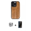 MARSİLYAN™- iPhone 16 Pro Max Kılıf Zirve Yansıma Serisi - Siyah 3D Antistatik Hayalet Cam Ekran Koruyucu + Pers Alüminyum Kamera Lens - GI