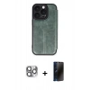 MARSİLYAN™- iPhone 16 Pro Max Kılıf Zirve Yansıma Serisi - Siyah 3D Antistatik Hayalet Cam Ekran Koruyucu + Pers Alüminyum Kamera Lens - GI