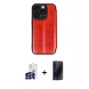 MARSİLYAN™- iPhone 16 Pro Max Kılıf Zirve Yansıma Serisi - Siyah 3D Antistatik Hayalet Cam Ekran Koruyucu + Bilvis Titan Kamera Lens - SH