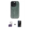 MARSİLYAN™- iPhone 16 Pro Max Kılıf Zirve Yansıma Serisi - Siyah 3D Antistatik Hayalet Cam Ekran Koruyucu + Bilvis Titan Kamera Lens - SH