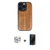 MARSİLYAN™- iPhone 16 Pro Max Kılıf Zirve Yansıma Serisi - Siyah 3D Antistatik Hayalet Cam Ekran Koruyucu + Pers Alüminyum Kamera Lens - GS