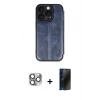 MARSİLYAN™- iPhone 16 Pro Max Kılıf Zirve Yansıma Serisi - Siyah 3D Antistatik Hayalet Cam Ekran Koruyucu + Pers Alüminyum Kamera Lens - GI
