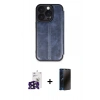 MARSİLYAN™- iPhone 16 Pro Max Kılıf Zirve Yansıma Serisi - Siyah 3D Antistatik Hayalet Cam Ekran Koruyucu + Bilvis Titan Kamera Lens - SH
