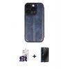 MARSİLYAN™- iPhone 16 Pro Max Kılıf Zirve Yansıma Serisi - Siyah 3D Antistatik Hayalet Cam Ekran Koruyucu + Bilvis Titan Kamera Lens - GS