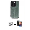 MARSİLYAN™- iPhone 16 Pro Max Kılıf Zirve Yansıma Serisi - Siyah 3D Antistatik Mat Seramik Nano Ekran Koruyucu + Pers Alüminyum Kamera Lens - GI