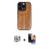 MARSİLYAN™- iPhone 16 Pro Max Kılıf Zirve Yansıma Serisi - Siyah 3D Antistatik Mat Seramik Nano Ekran Koruyucu + Pers Alüminyum Kamera Lens - GI