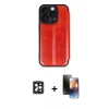 MARSİLYAN™- iPhone 16 Pro Max Kılıf Zirve Yansıma Serisi - Siyah 3D Antistatik Mat Seramik Nano Ekran Koruyucu + Siyah PVD Metal Kamera Lens