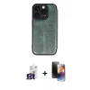 MARSİLYAN™- iPhone 16 Pro Max Kılıf Zirve Yansıma Serisi - Siyah 3D Antistatik Mat Seramik Nano Ekran Koruyucu + Bilvis Titan Kamera Lens - TMGI