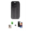 MARSİLYAN™- iPhone 16 Pro Max Kılıf Zirve Yansıma Serisi - Siyah 3D Antistatik Mat Seramik Nano Ekran Koruyucu + Raze Metal Kamera Lens - NLGY