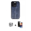 MARSİLYAN™- iPhone 16 Pro Max Kılıf Zirve Yansıma Serisi - Siyah 3D Antistatik Mat Seramik Nano Ekran Koruyucu + Pers Alüminyum Kamera Lens - GI