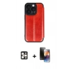 MARSİLYAN™- iPhone 16 Pro Max Kılıf Zirve Yansıma Serisi - Siyah 3D Antistatik Mat Seramik Nano Ekran Koruyucu + PVD Metal Kamera Lens - GD