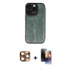 MARSİLYAN™- iPhone 16 Pro Max Kılıf Zirve Yansıma Serisi - Siyah 3D Antistatik Mat Seramik Nano Ekran Koruyucu + Pers Alüminyum Kamera Lens - CLTM
