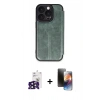 MARSİLYAN™- iPhone 16 Pro Max Kılıf Zirve Yansıma Serisi - Siyah 3D Antistatik Mat Seramik Nano Ekran Koruyucu + Bilvis Titan Kamera Lens - SH