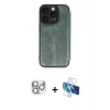 MARSİLYAN™- iPhone 16 Pro Max Kılıf Zirve Yansıma Serisi - Siyah 3D Antistatik Seramik Nano Ekran Koruyucu + Pers Alüminyum Kamera Lens - GS