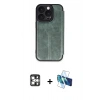 MARSİLYAN™- iPhone 16 Pro Max Kılıf Zirve Yansıma Serisi - Siyah 3D Antistatik Seramik Nano Ekran Koruyucu + PVD Metal Kamera Lens - GS