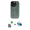MARSİLYAN™- iPhone 16 Pro Max Kılıf Zirve Yansıma Serisi - Siyah 3D Antistatik Seramik Nano Ekran Koruyucu + Raze Metal Kamera Lens - SH