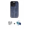MARSİLYAN™- iPhone 16 Pro Max Kılıf Zirve Yansıma Serisi - Siyah 3D Antistatik Seramik Nano Ekran Koruyucu + Pers Alüminyum Kamera Lens - GS