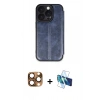 MARSİLYAN™- iPhone 16 Pro Max Kılıf Zirve Yansıma Serisi - Siyah 3D Antistatik Seramik Nano Ekran Koruyucu + Pers Alüminyum Kamera Lens - CLTM