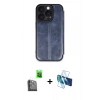 MARSİLYAN™- iPhone 16 Pro Max Kılıf Zirve Yansıma Serisi - Siyah 3D Antistatik Seramik Nano Ekran Koruyucu + Raze Metal Kamera Lens - SH
