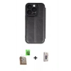 MARSİLYAN™- iPhone 16 Pro Max Kılıf Zirve Yansıma Serisi - Siyah Bilvis 3D Cam Ekran Koruyucu + Raze Metal Kamera Lens - CLTM