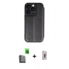 MARSİLYAN™- iPhone 16 Pro Max Kılıf Zirve Yansıma Serisi - Siyah Bilvis 3D Cam Ekran Koruyucu + Siyah Raze Metal Kamera Lens