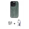 MARSİLYAN™- iPhone 16 Pro Max Kılıf Zirve Yansıma Serisi - Siyah Bilvis 3X AR Hayalet Cam Ekran Koruyucu + Pers Alüminyum Kamera Lens - GS