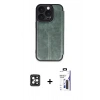 MARSİLYAN™- iPhone 16 Pro Max Kılıf Zirve Yansıma Serisi - Siyah Bilvis 3X AR Hayalet Cam Ekran Koruyucu + PVD Metal Kamera Lens - SH