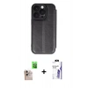 MARSİLYAN™- iPhone 16 Pro Max Kılıf Zirve Yansıma Serisi - Siyah Bilvis 3X AR HD Cam Ekran Koruyucu + Raze Metal Kamera Lens - NLGY