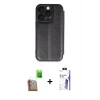 MARSİLYAN™- iPhone 16 Pro Max Kılıf Zirve Yansıma Serisi - Siyah Bilvis 3X AR HD Cam Ekran Koruyucu + Raze Metal Kamera Lens - CLTM