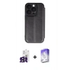 MARSİLYAN™- iPhone 16 Pro Max Kılıf Zirve Yansıma Serisi - Siyah Bilvis 5in1 3D Magic Cam Ekran Koruyucu + Bilvis Titan Kamera Lens - SH