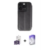 MARSİLYAN™- iPhone 16 Pro Max Kılıf Zirve Yansıma Serisi - Siyah Bilvis 5in1 3D Magic Cam Ekran Koruyucu + Bilvis Titan Kamera Lens - GS