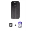 MARSİLYAN™- iPhone 16 Pro Max Kılıf Zirve Yansıma Serisi - Siyah Bilvis 5in1 3D Magic Cam Ekran Koruyucu + PVD Metal Kamera Lens - SH